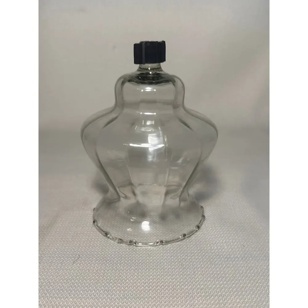 Vintage HomCo Clear Glass Votive Candle Holder Peg Cup Ruffled Edge USA